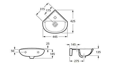ROCA - Lave-mains d'angle POLO blanc - ROCA - WM816O11Z0010F1 - large