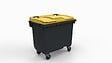 SULO - Bac poubelle roulant SULO de 660 litres cuve grise couvercle jaune - vignette