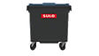SULO - Bac poubelle roulant SULO de 770 litres cuve grise couvercle bleu - vignette