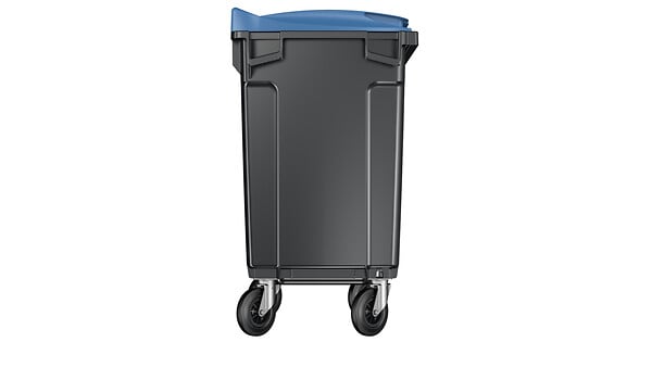 SULO - Bac poubelle roulant SULO de 770 litres cuve grise couvercle bleu - large