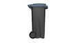 SULO - Bac poubelle roulant SULO de 120 litres cuve grise couvercle bleu - vignette