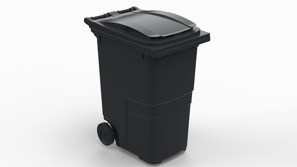 SULO - Bac poubelle roulant SULO de 360 litres cuve grise couvercle gris - large