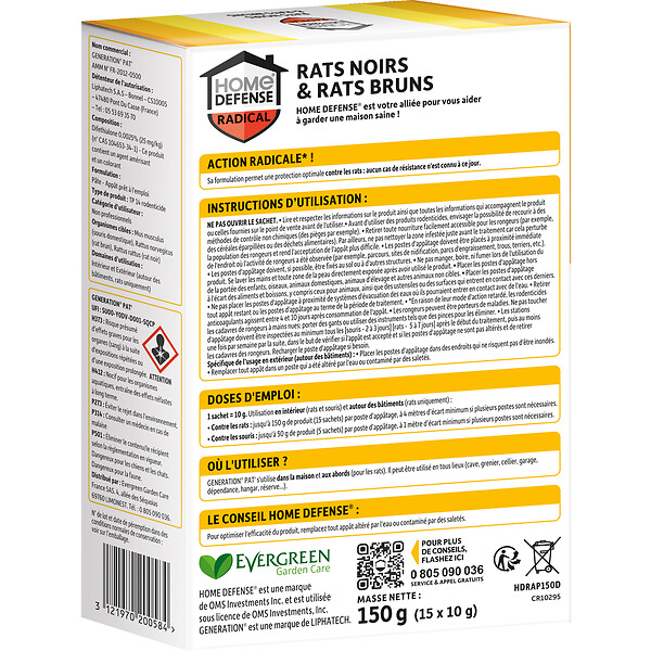 HOME DEF - Rats noirs & rats bruns pates 150g - large