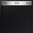 AURLANE - Receveur en acrylique Noir Effet Pierre 90x120x4 cm - Grille Linéaire Chrome - METEORA - vignette