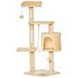 PAWHUT - Arbre à chats multi-équipements griffoirs grattoirs plateformes niche corde jouets 40L x 40l x 114H cm beige - vignette