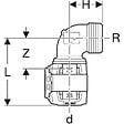 GEBERIT - Coude raccord 90° FlowFit avec filetage mâle - DN. 12 / 20 - Ø 16 mm x Rp. 3/4'' -  - 620.520.00.1 - vignette