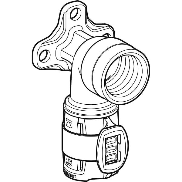 GEBERIT - Applique 90° FlowFit - DN. 15 - Ø 20 mm - Rp. 1/2'' - L. 3.6 cm -  - 620.761.00.1 - large