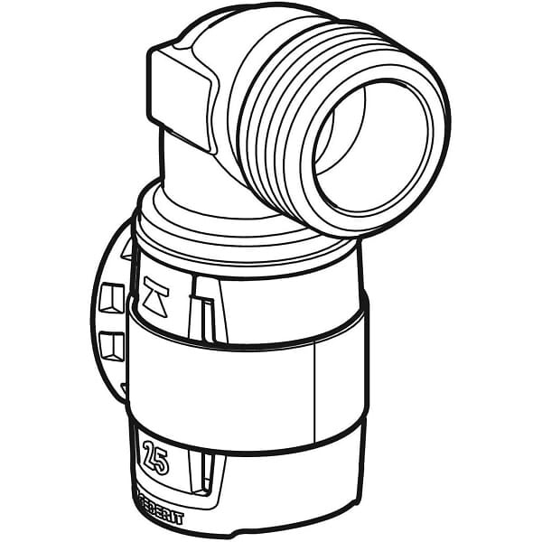GEBERIT - Coude raccord 90° FlowFit avec filetage mâle - DN. 12 / 15 - Ø 16 mm x Rp. 1/2'' -  - 620.510.00.1 - large