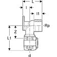 GEBERIT - Applique 90° FlowFit - DN. 12 - Ø 16 mm - Rp. 1/2'' - L. 3.6 cm -  - 620.760.00.1 - vignette