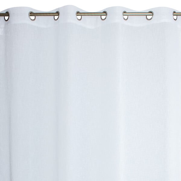 MODE DE VIE - Voilage Louis effet lin - Polyester - Blanc - 130g/m2 - 140x240cm - large