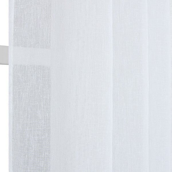 MODE DE VIE - Voilage Louis effet lin - Polyester - Blanc - 130g/m2 - 140x240cm - large