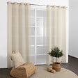 MODE DE VIE - Voilage Louis effet lin - Polyester - Ecru - 130g/m2 - 140x240cm - vignette