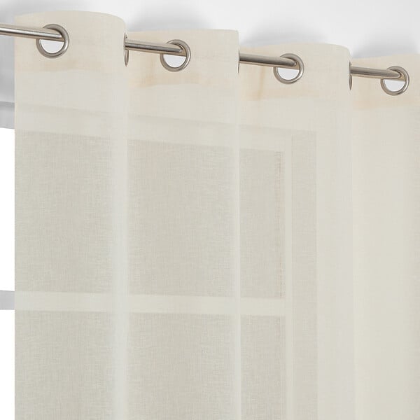 MODE DE VIE - Voilage Louis effet lin - Polyester - Ecru - 130g/m2 - 140x240cm - large