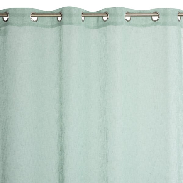 MODE DE VIE - Voilage Louis effet lin - Polyester - Sauge - 130g/m2 - 140x240cm - large