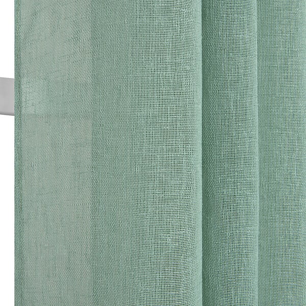 MODE DE VIE - Voilage Louis effet lin - Polyester - Sauge - 130g/m2 - 140x240cm - large