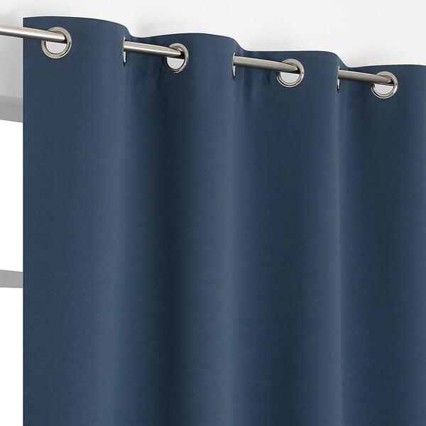 MODE DE VIE - Rideaux occultants Noa - Polyester - Bleu - 190g/m2 - 140x240cm - large