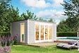 LASITAMAJA - Abris bois Palermo 2 gris clair-28mm - Surface utile 13,08 m2 - vignette