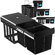 TECTAKE - Poubelle de tri ASHLYN 30 L avec 2 compartiments noir - vignette