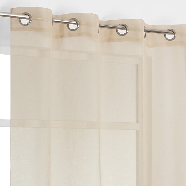 MODE DE VIE - Voilage Leo effet coton - Polyester - Naturel - 70g/m2 - 140x240cm - large