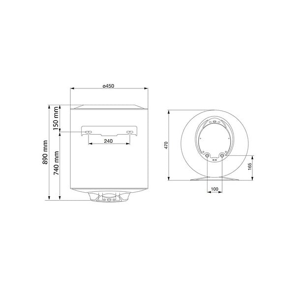 ARISTON - Chauffe-eau électrique blindé Pro 1 Eco 100 Litres vertical - 1.8 KW - Ø 450 mm - ARISTON - 3201959 - large
