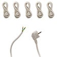 ZENITECH - Lot de 6 cordons d'alimentation avec prise 16A 3G1,5mm² 2m - Blanc - Zenitech - vignette