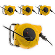 ZENITECH - Lot de 4 enrouleurs muraux câble HO5VV-F 3G1mm² 11m + 2m - Orange - Zenitech - vignette