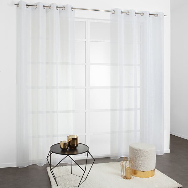 MODE DE VIE - Voilage Lucas - Lurex et polyester - Blanc - 140x240cm - large