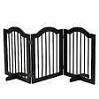 PAWHUT - Barrière de sécurité barrière modulable pliable pour animaux de compagnie - piètement support - dim. 154,5L x 61H cm - MDF bois noir - vignette