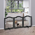 PAWHUT - Barrière de sécurité barrière modulable pliable pour animaux de compagnie - piètement support - dim. 154,5L x 61H cm - MDF bois noir - vignette