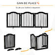 PAWHUT - Barrière de sécurité barrière modulable pliable pour animaux de compagnie - piètement support - dim. 154,5L x 61H cm - MDF bois noir - vignette