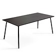 OVIALA - Table de jardin rectangulaire en acier 8 places 180 cm noir - Palavas - vignette
