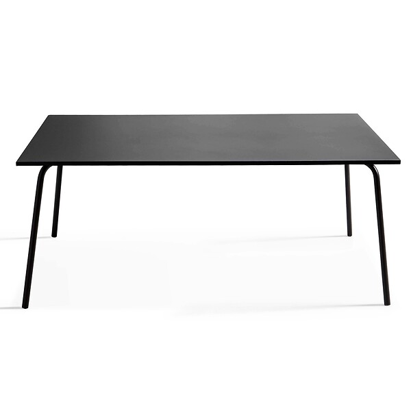 OVIALA - Table de jardin rectangulaire en acier 8 places 180 cm noir - Palavas - large