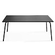 OVIALA - Table de jardin rectangulaire en acier 8 places 180 cm noir - Palavas - vignette