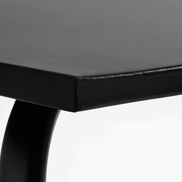 OVIALA - Table de jardin rectangulaire en acier 8 places 180 cm noir - Palavas - large