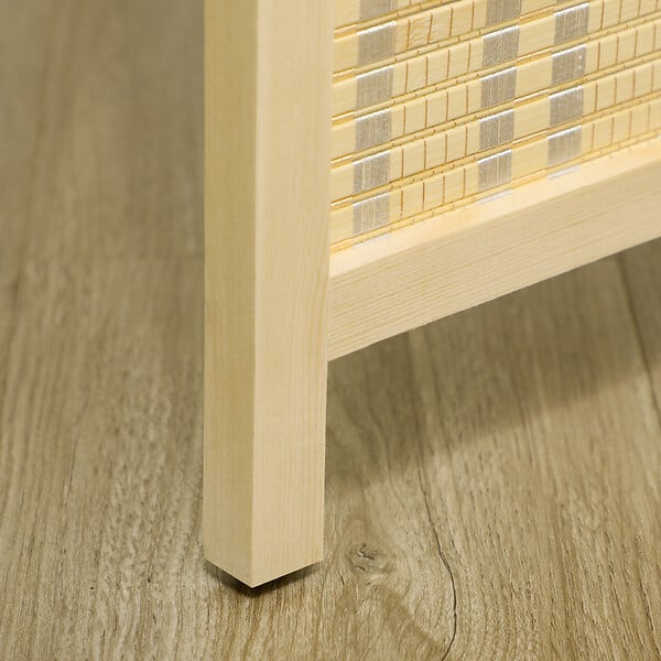 HOMCOM - Paravent intérieur séparateur de pièce pliable 4 panneaux dim. 180L x 180H cm bois pin bambou coton - large