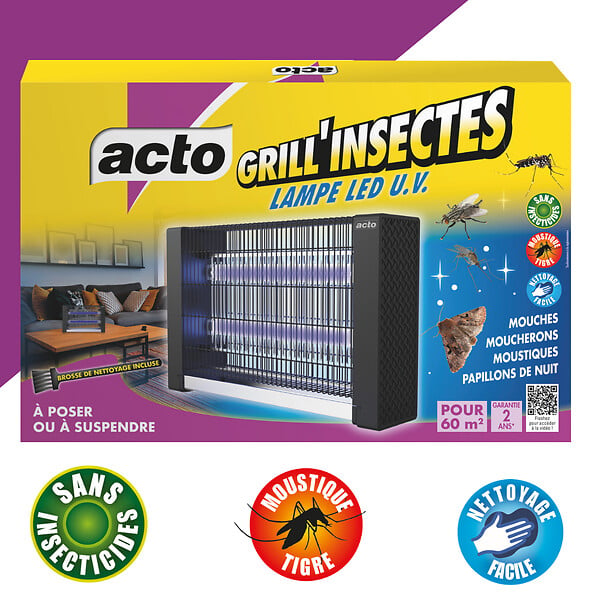 ACTO - Grill insectes grand format lampe led uv - large