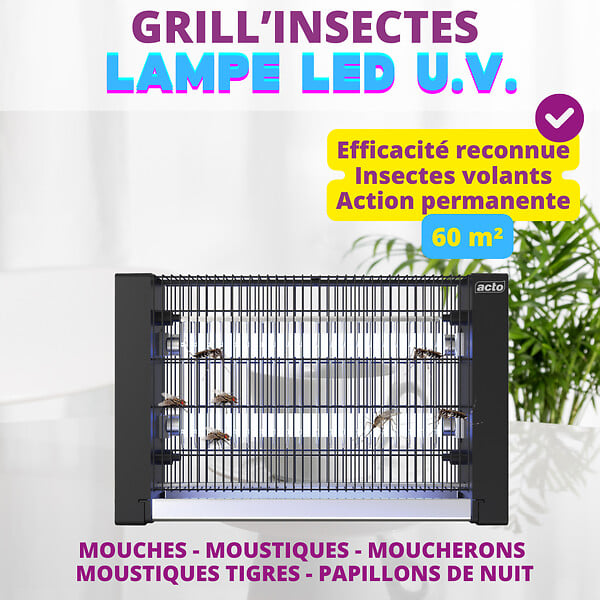 ACTO - Grill insectes grand format lampe led uv - large