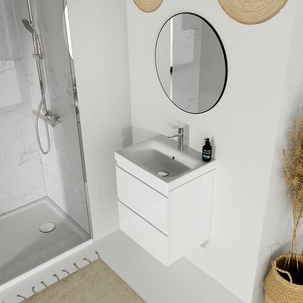 CERSANIT - Meuble de salle de bain-50x40cm-Blanc-Moduo - large