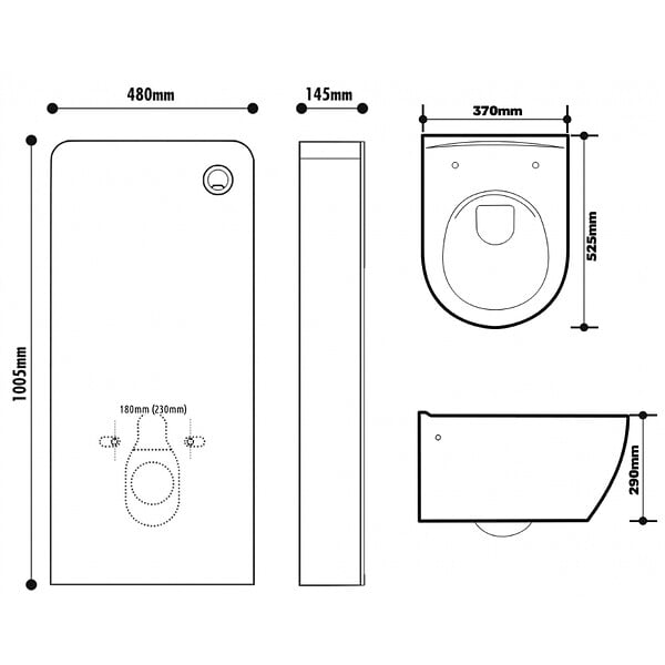 PLANETE BAIN - Pack WC suspendu mural en verre blanc et cuvette carénée sans bride CERES - large