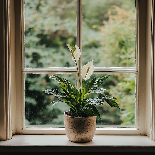 PLANT IN A BOX - Fleur de lune - Spathiphyllum 'Lima' - Hauteur 60-75cm - ⌀17cm - large
