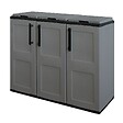 INTEC - Armoire de tri Selectif 3 Sacs Gris - Meuble de Recyclage Int / Ext - Dimensions 102 x 37 x 84 cm - INTEC - vignette