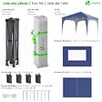 VOUNOT - Tonnelle de jardin Arquee 3x3m Pliable avec porte et fenetre amovible bleu - vignette