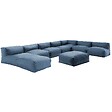 OVIALA - Salon de jardin modulable 8 places bleu pacific - Mixi - vignette