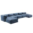 OVIALA - Salon de jardin modulable 6 places bleu pacific - Mixi - vignette