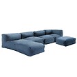 OVIALA - Salon de jardin modulable 5 places bleu pacific - Mixi - vignette