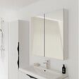 CERSANIT - Armoire de toilette miroir 80 cm blanc brillant Malta - vignette