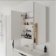 CERSANIT - Armoire de toilette miroir 80 cm blanc brillant Malta - vignette