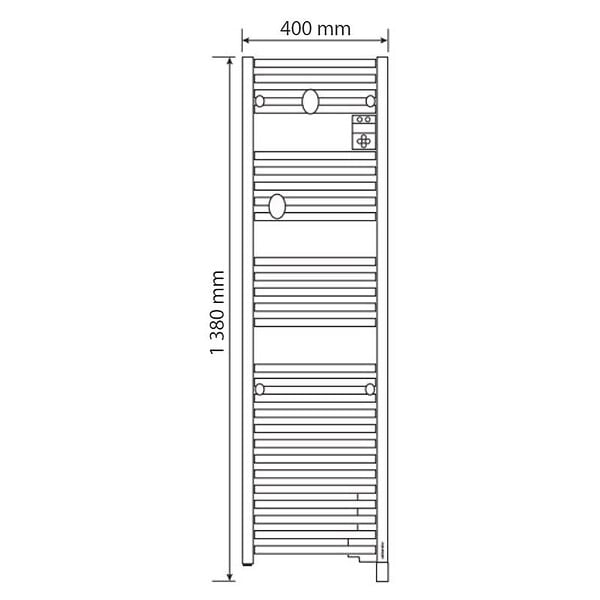 ATLANTIC - Sèche-serviettes étroit Atlantic Doris - 500W - WI-FI - Noir - large