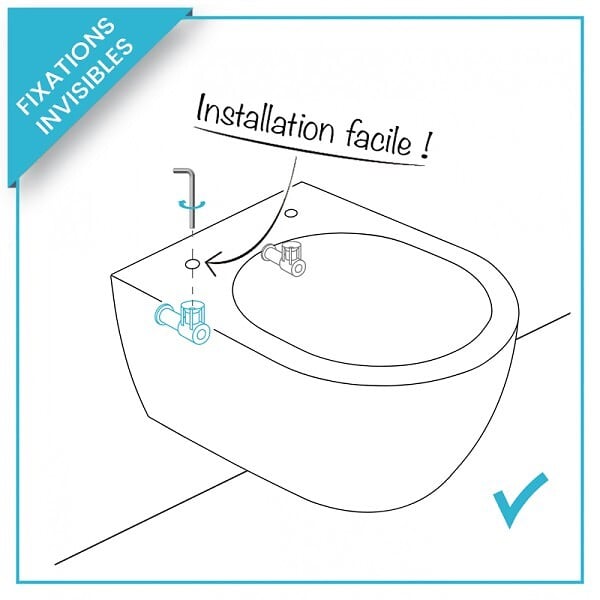 THALASSOR - Pack WC Bâti universel Wirquin Pro + Cuvette SANEO sans bride + Plaque noir mat - large