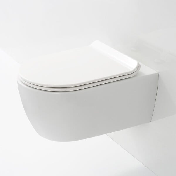 THALASSOR - Pack WC Bâti universel Wirquin Pro + Cuvette COMPACT sans bride 49 cm + Plaque blanche - large